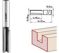 Пазовая прямая фреза ЗУБР Профессионал 10x25 мм 28780-10-25