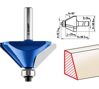 Кромочная калевочная (фасочная) фреза ЗУБР Профессионал №9, 50.8x23 мм 28711-50.8 15920199