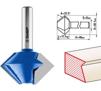 Кромочная конусная фреза ЗУБР Профессионал 38.1x17.1 мм 28725-38.1-22