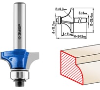 Кромочная калевочная фреза ЗУБР Профессионал №1, 25.4x11 мм, радиус 6.3 мм 28701-25.4 15935364