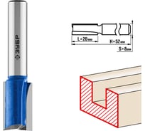 Пазовая прямая фреза с нижними подрезателями ЗУБР Профессионал 12x20 мм 28755-12-19