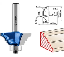 Кромочная калевочная фреза ЗУБР Профессионал №4, 33.3x13 мм, радиус 5 мм 28705-33.3