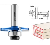 Горизонтально-пазовая фреза ЗУБР Профессионал 50.8x5 мм 28757-50.8-5-12