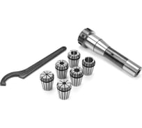 Патрон цанговый R8 с набором цанг ER25 из 6 шт (4-16 мм) Micron 108038