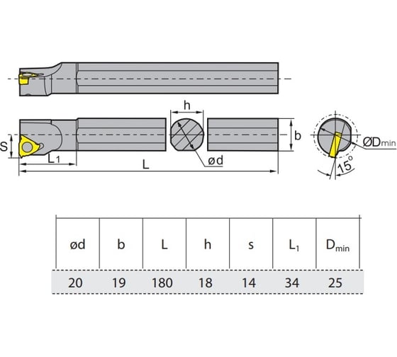 Державка резьбовая SIR0020Q16 ZCC-CT ZSIR0020Q16