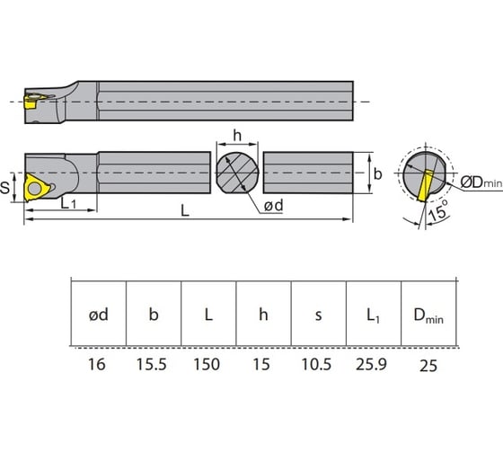 Державка резьбовая SIR0016M16 ZCC-CT ZSIR0016M16