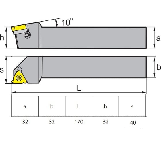Державка резьбовая SER3232P22 ZCC-CT ZSER3232P22