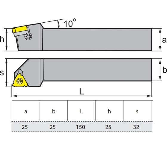 Державка резьбовая SER2525M22 ZCC-CT ZSER2525M22
