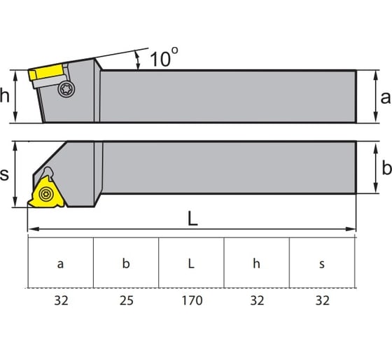 Державка резьбовая SER3225P16 ZCC-CT ZSER3225P16
