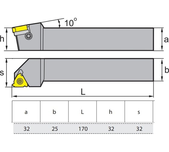 Державка резьбовая SWL3225P22 ZCC-CT SWL3225P22