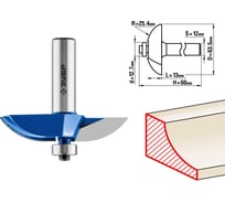 Фигирейная фреза ЗУБР Профессионал №2, 63.5x13 мм, радиус 25.4 мм 28761-63.5