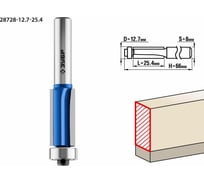 Кромочная фреза с нижним подшипником ЗУБР Профессионал 12.7x25.4 мм, 3 лезвия 28728-12.7-25.4