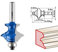 Кромочная фигурная многопрофильная фреза ЗУБР Профессионал №6 34.9х27.1 мм 28717-34.9