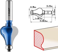 Кромочная фигурная фреза ЗУБР Профессионал №7, 32х38.1 мм 28718-32