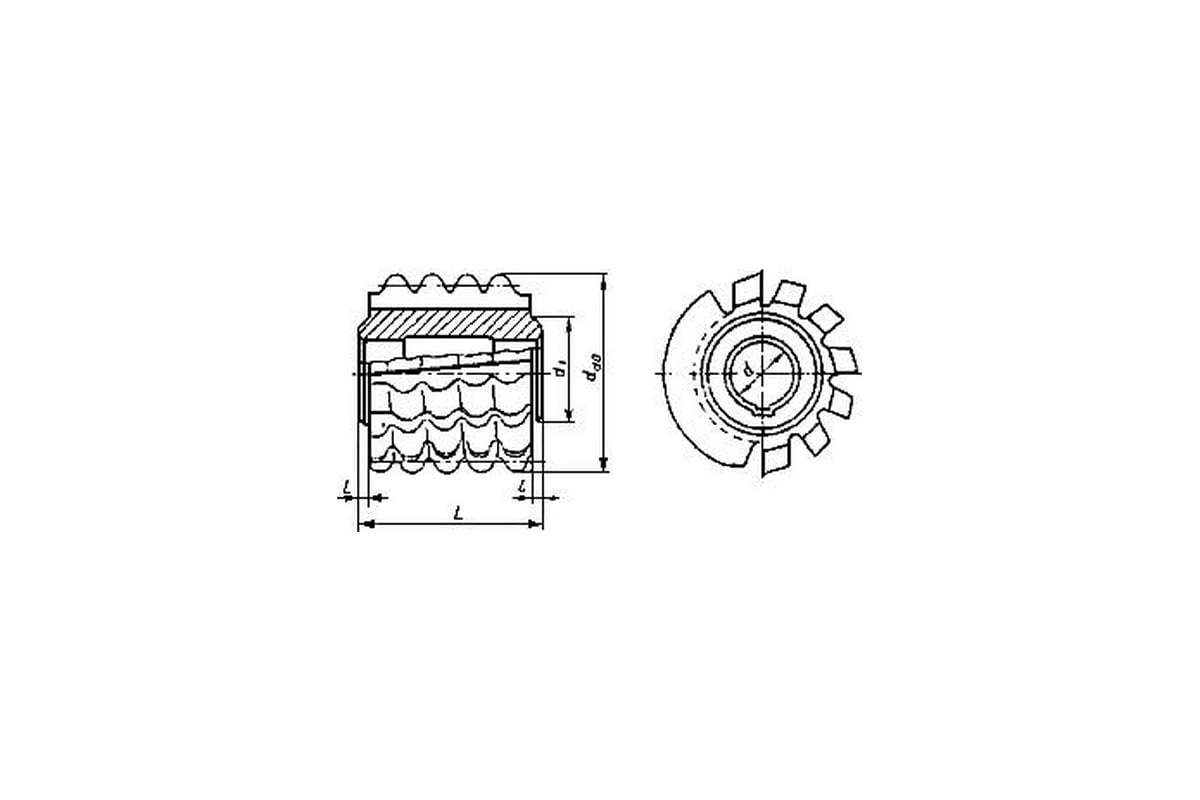 Червячная фреза для нарезания шлицев чертеж