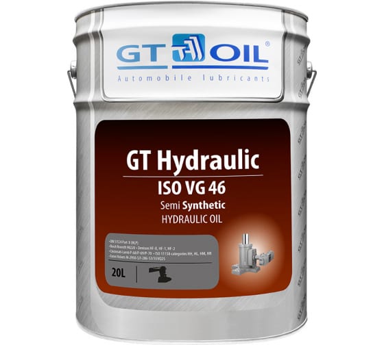 Масло Hydraulic, ISO VG46, 20л GT OIL 8809059407134 1