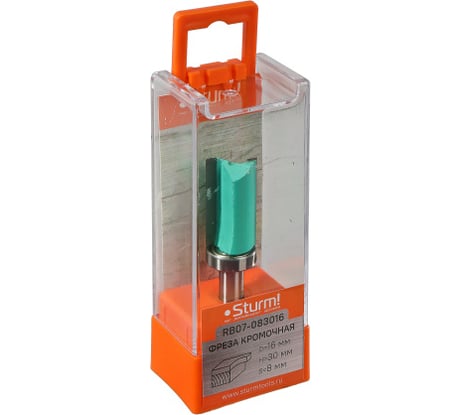 Фреза кромочная с верхним подшипником DxHxL 16x30x70 мм, хв-к 8 мм Sturm RB07-083016