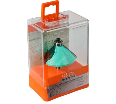 Фреза кромочная конусная с подшипником DxHxL 51x27x67 мм, хв-к 8 мм Sturm RB10-082751