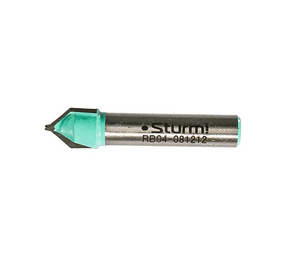 Фреза пазовая V-образная DxHxL 12x12x47.7 мм, хв-к 8 мм Sturm RB04-081212