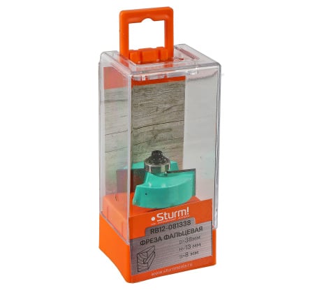 Фреза фальцевая с подшипником DxHxL 38x13x57 мм, хв-к 8 мм Sturm RB12-081338