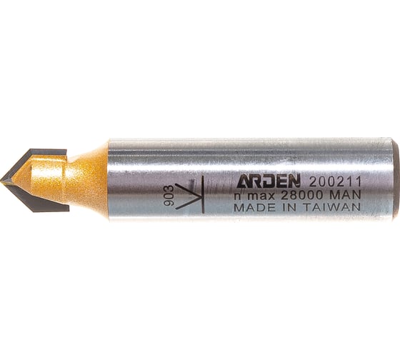 Фреза пазовая c углом 90 градусов (9.53x9.53x43 мм; S=12 мм) ARDEN 200211