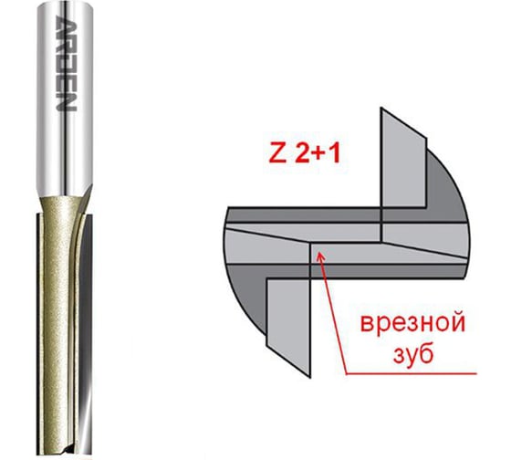 Фреза пазовая с врезным зубом (20x35x90 мм; S=12 мм; Z2+1) ARDEN 105269 1