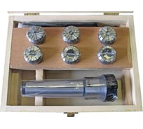 Патрон цанговый с хвостовиком КМ4 М16x2 мм, с набором цанг ER32 из 6 шт, 6, 8, 10, 12, 16, 20 мм CNIC 22071