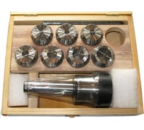 Патрон цанговый с хвостовиком КМ3 М12x1.75 мм, с набором цанг ER40 из 7 шт, 6-25 мм CNIC 29901