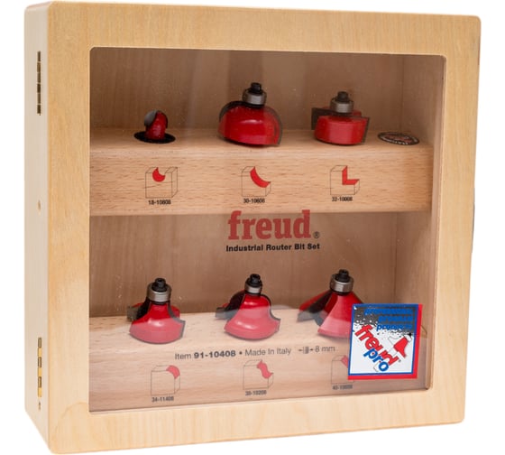 Набор фрез (6 шт; хвостовик 8 мм) FREUD PRO 91-10408