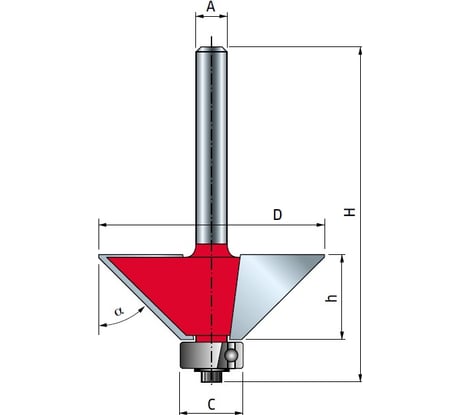 Фреза фасочная с подшипником (18.5х12.7 мм; хвостовик 8 мм) FREUD PRO 40-10008