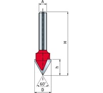 Фреза желобковая V-образная (12.7х12.7 мм; хвостовик 8 мм) FREUD PRO 20-15208