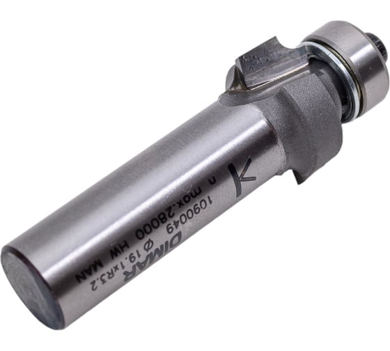 Фреза фаска радиусная R3.2 (19.1x9.5х59 мм; подшипник; хвостовик 12 мм) Dimar 1090049
