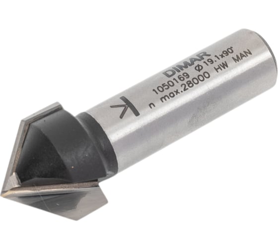 Фреза V паз (19.1x16х54 мм; 90 гр; хвостовик 12 мм) Dimar 1050169