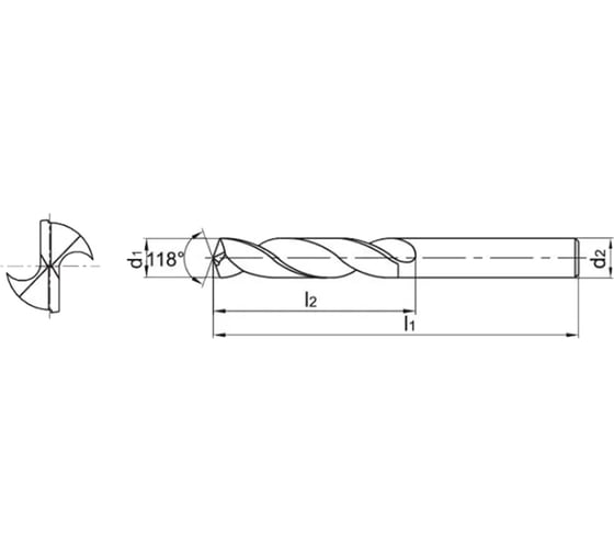 Сверло по металлу 1105SC03-0200 YK20F ZCC-CT 00001202708