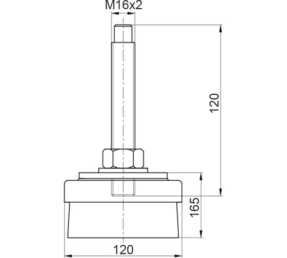 Опора виброизолирующая с наружной резьбой 1 т EMES MDAI121612D