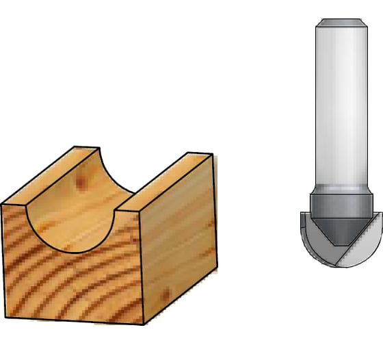 Фреза галтельная радиус 6.3 (12.7х8х39 мм; хвостовик 8 мм) WPW HRB1205 1