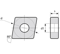 Пластина твердосплавная токарная CNMG120404-PF CR40 Debever Machining Solutions CNMG120404PFCR40