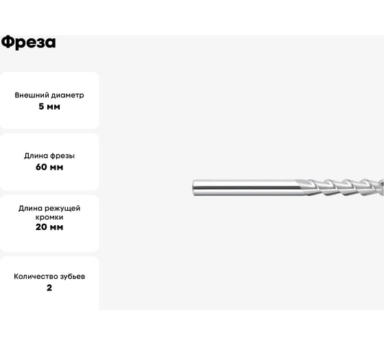 Фреза AL-2EL-D5.0 YK30F ZCC-CT 00001207485