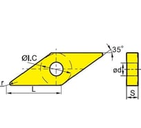 Пластина VNMG160404-pm YBC251, 10 шт ZCC-CT 00001217561
