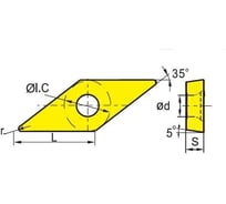Пластина VBMT160404-hm YBC251, 10 шт ZCC-CT 00001217361
