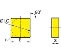 Пластина SNUN120412 YBC251, 10 шт ZCC-CT 00001215840