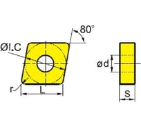 Пластина CNMG120408-df YBC252, 10 шт ZCC-CT 00001208728