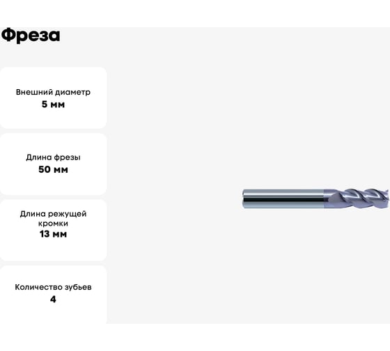 Фреза GM-4E-D5.0g KMG303 ZCC-CT 00001211366