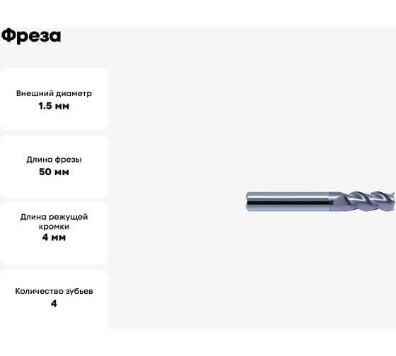 Фреза GM-4F-D1.5-g KMG303 ZCC-CT 00001521225