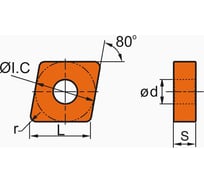 Пластина CNMG160612-RP ACP35, 10 шт АКСИС 00001441133