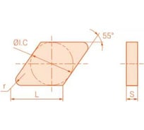 Пластина DNGN150712 t02020 COK20, 10 шт АКСИС 00001813027