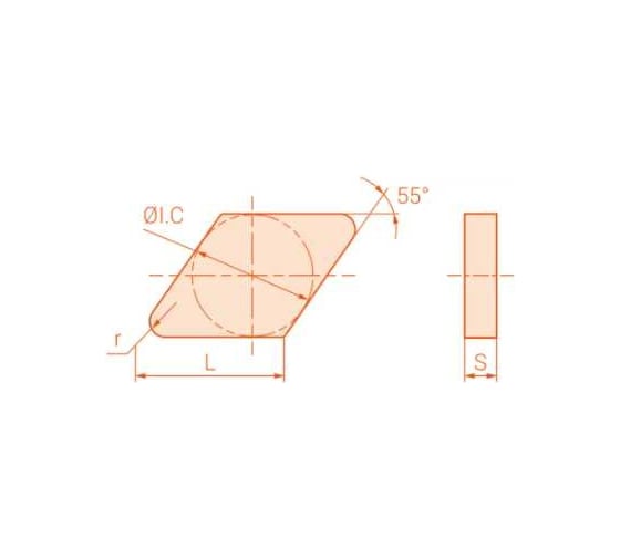 Пластина DNGN150708 t02020 COK20, 10 шт АКСИС 00001813026 1