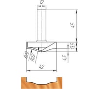 Фреза 42х12х13.5х58.5 мм МебельДрев ФК 0542-12