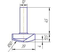 Фреза 39х12х13.5х58.5 мм МебельДрев ФК 0169-12