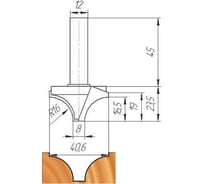 Фреза 40.6х12х23.5х68.5 мм МебельДрев ФК 0527-12
